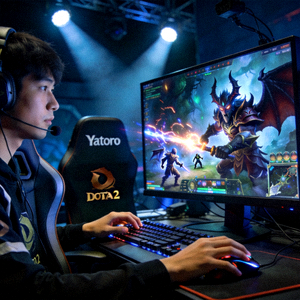 Yatoro选手比赛画面 - DOTA2顶尖Carry位选手操作瞬间